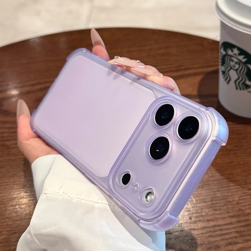 Cute Matte Clear Phone Case for iPhone 17 Air 16E 14 15 16 11 12 13 Pro Max Plus X XS MAX XR Shockproof Protector Cover