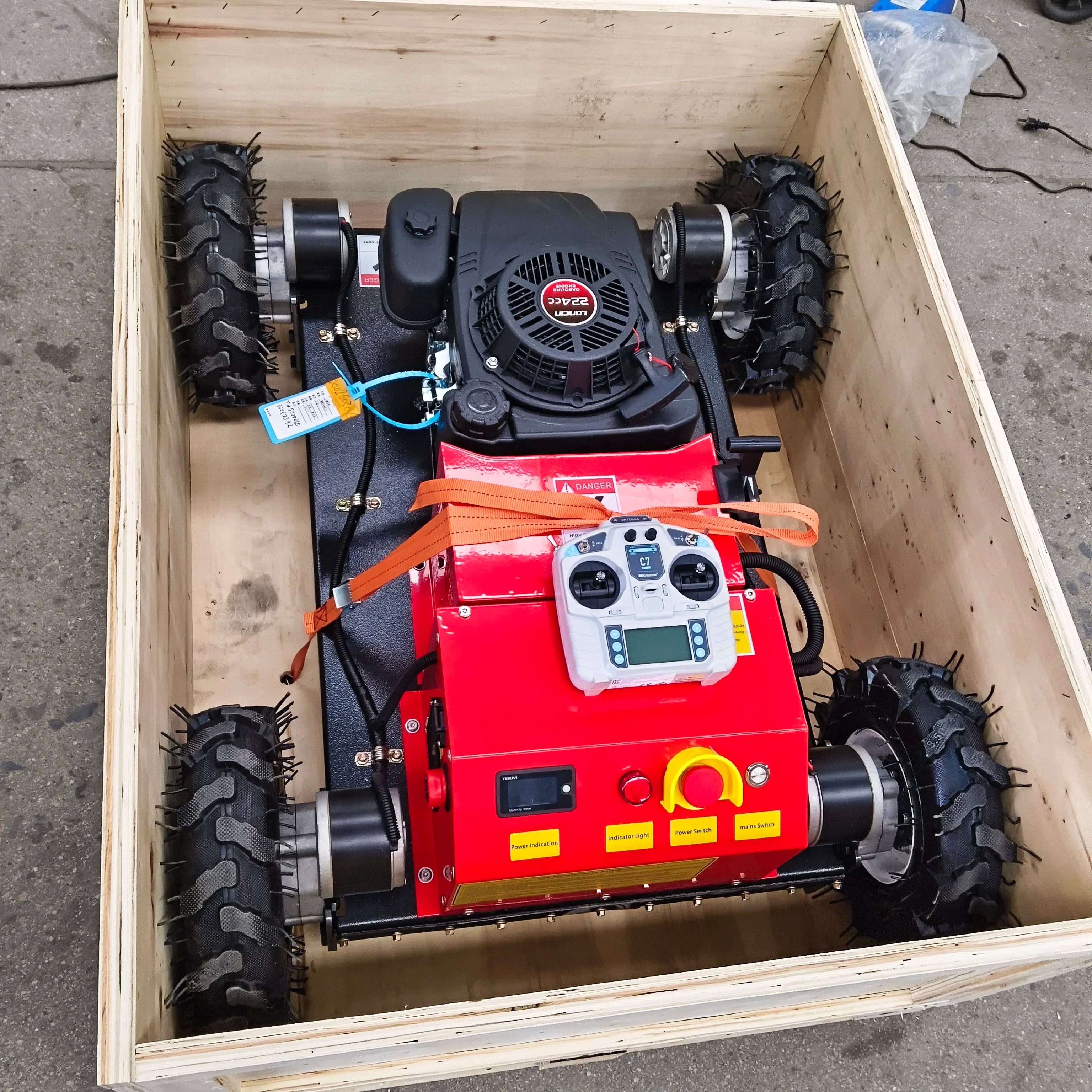 Mini Wheeled Lawn Mower Robot 8hp 500mm Cutting Width 200m Remote-Controlled Tondeuse a Gazon Loncin 196cc/224cc Zero-Turn Mower