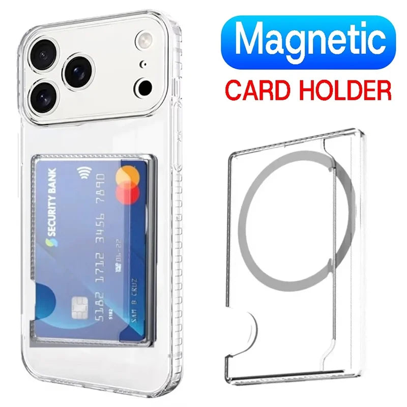 Magnetic Wallet Magnetic Phone Case Strong Adsorption Storage Box Portable Card Slots Cover For Magsafe Card Holder For iPhone