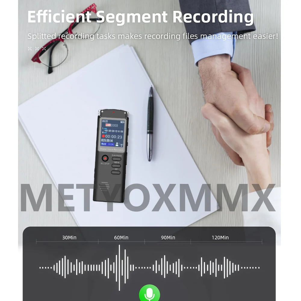 Voice Recorder - Voice Activated Recorder with Earphone & USB Charge Cable, Digital Voice Recorder with Playback for Lectures &