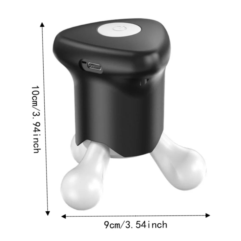 Mini Electric Scalp Massager Kneading 4 Adjustable Modes Body Massage Tool Vibrating Silent Portable USB Massage Device
