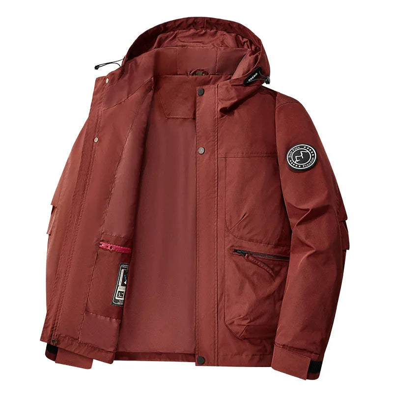 Thermal Winter Coat for Men Heavy Duty Warm Padded Jacket with Hood Windproof Loose Fit Outdoor Anorak for Cold Weather Fashion