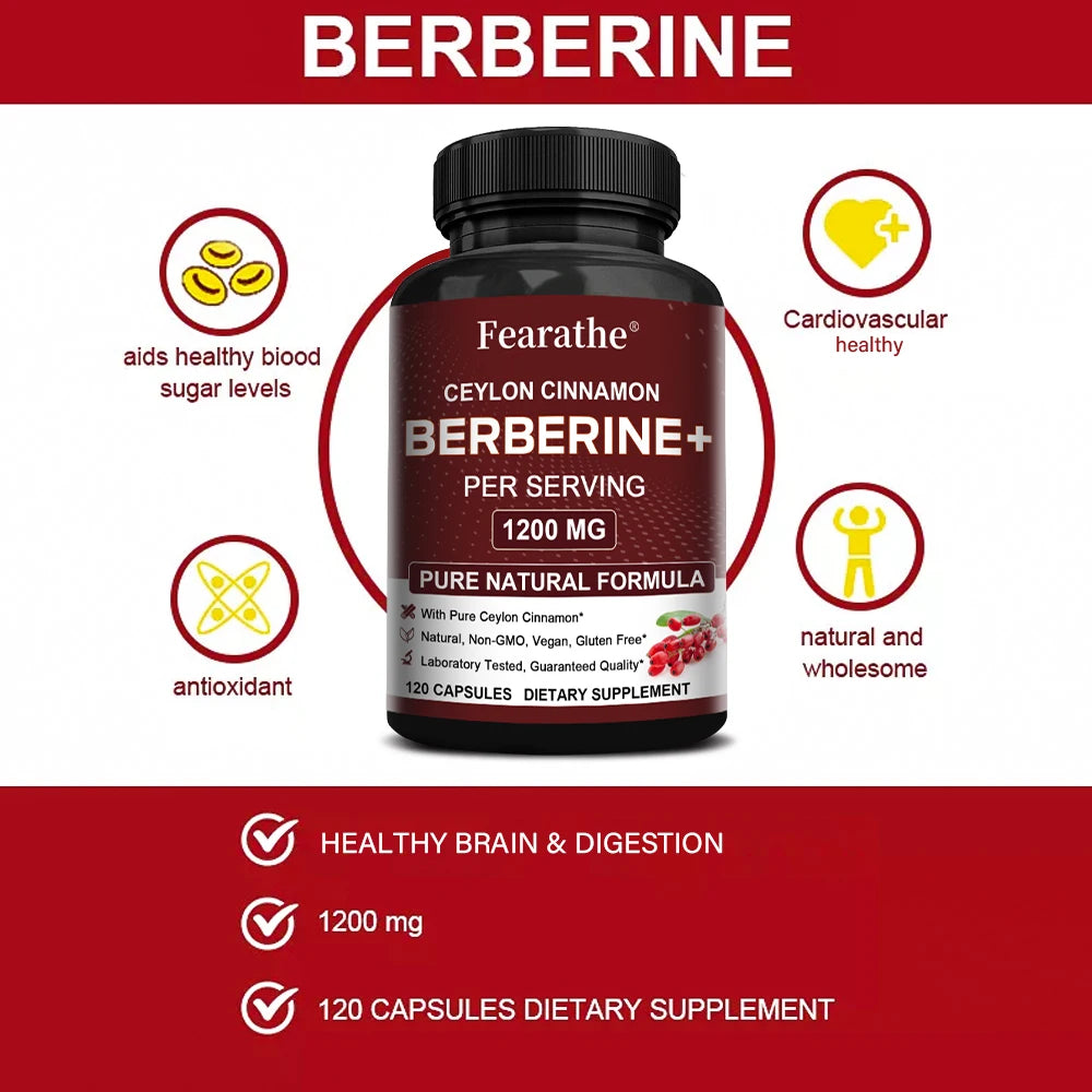 Ceylon Cinnamon-with Berberine, Supports Healthy Circulation, for Heart, Joint & Brain Health, Boosts Immunity, Improves Energy