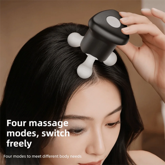Mini Electric Scalp Massager Kneading 4 Adjustable Modes Body Massage Tool Vibrating Silent Portable USB Massage Device