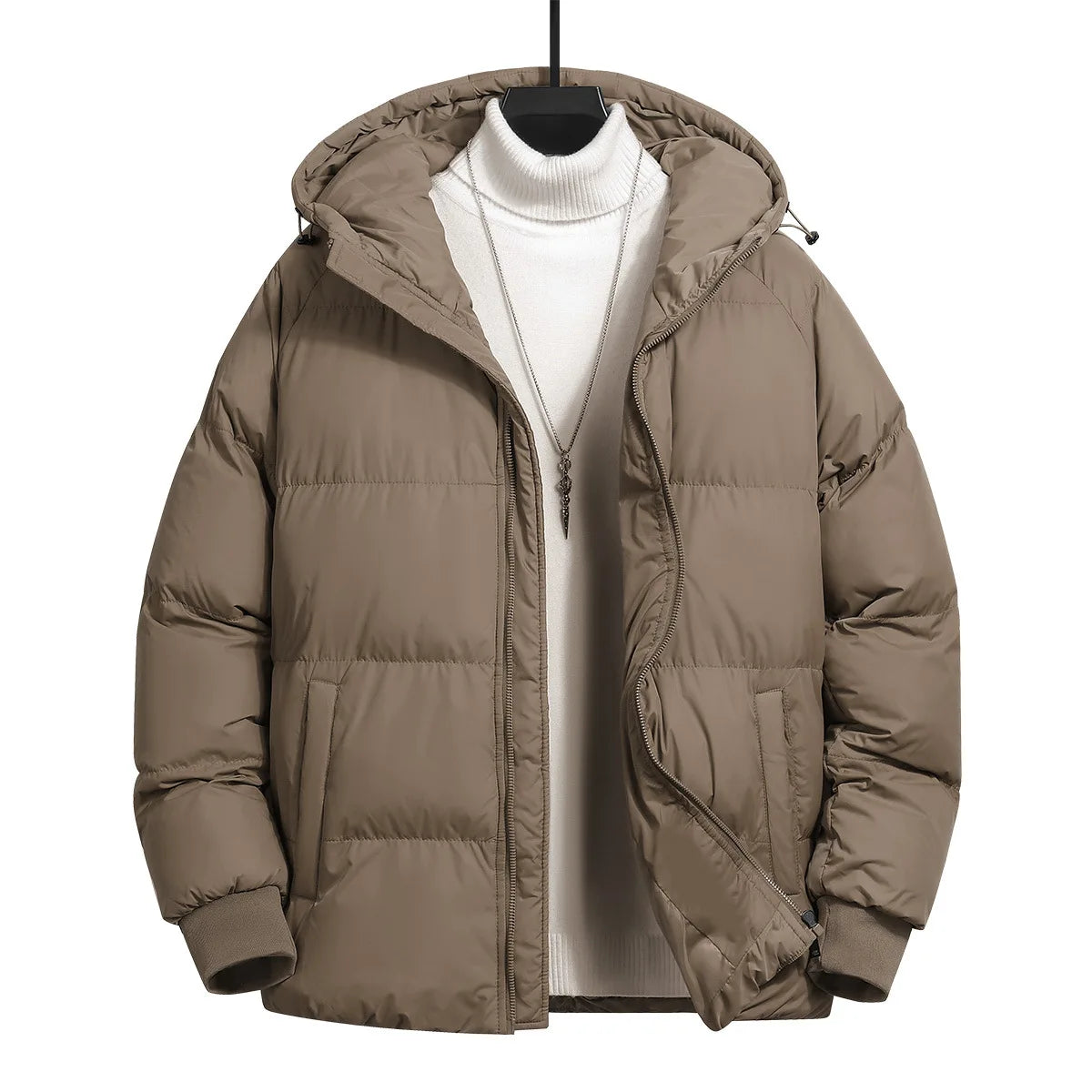 Men's Winter Coat Casual Sport Jacket Cotton Thickened Hooded Jacket Casual Sport Loose Solid Hooded Autumn Winter Warm Jackets
