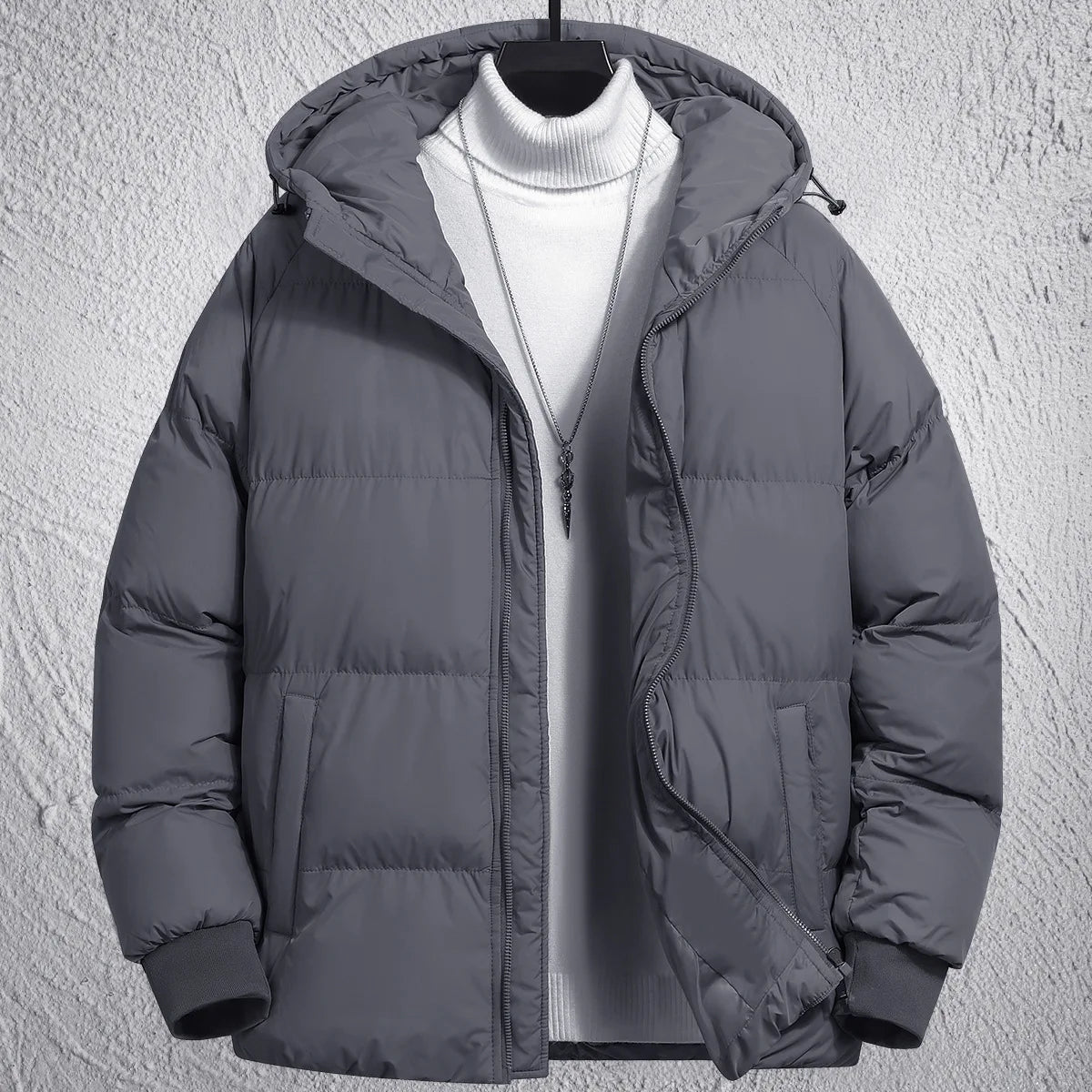 Men's Winter Coat Casual Sport Jacket Cotton Thickened Hooded Jacket Casual Sport Loose Solid Hooded Autumn Winter Warm Jackets