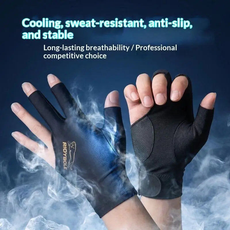 Soft Left Hand Billiard Glove Silicone Anti-Slip Elastic Breathable for Daily Snooker Training Exercise