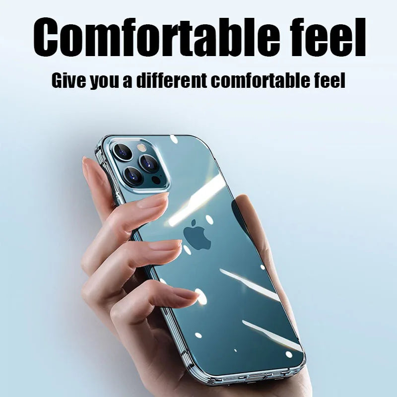 Ultra Thin Clear Phone Case For iPhone 11 12 13 14 15 16 Pro Max Plus 13 Mini X Xr Xs 16E Silicone Soft Transparent Back Cover