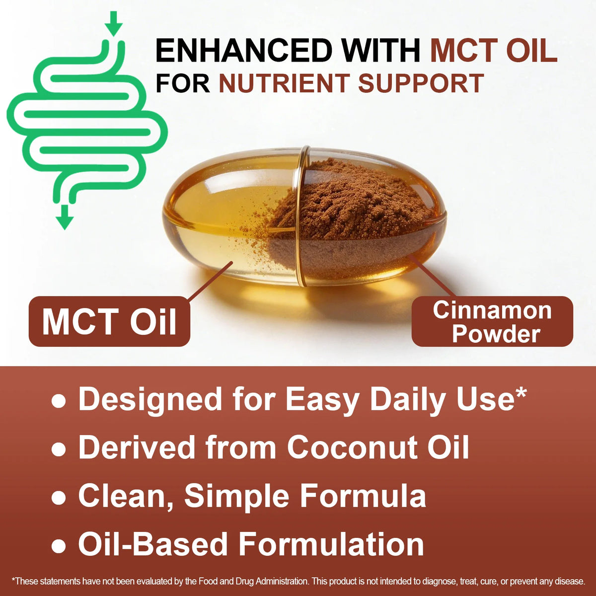 Ceylon Cinnamon Softgels MCT Oil 600mg Highly Bioavailable Antioxidant Support Digestive Comfort Wellness Non GMO 120 Count