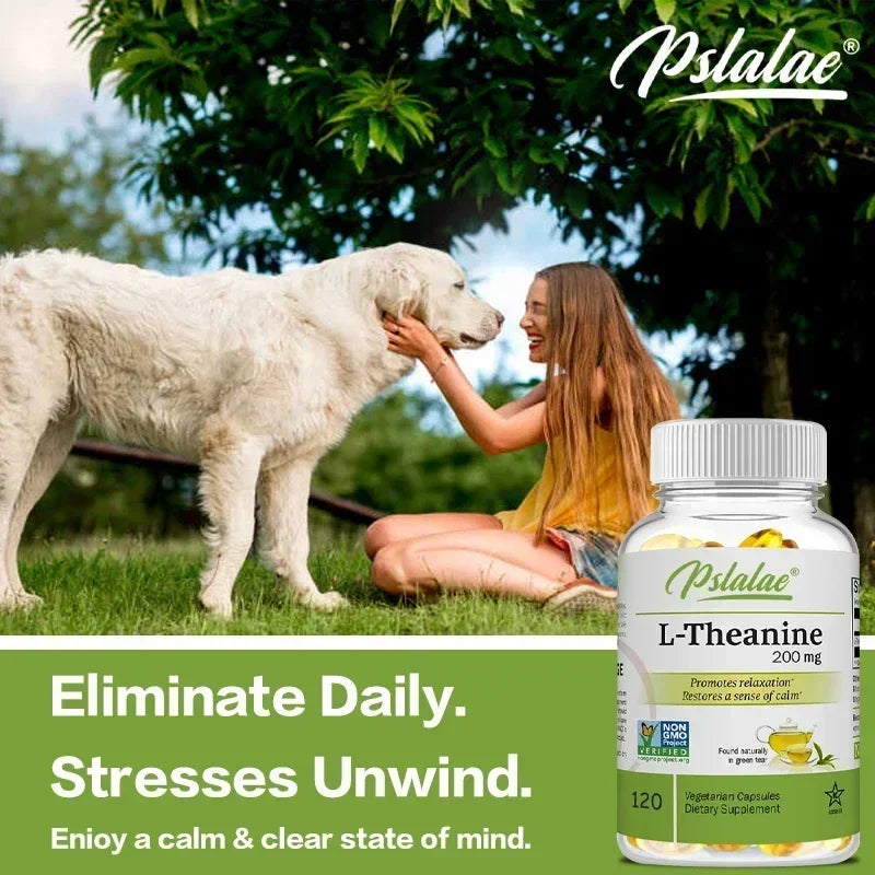 L-Theanine - Stress Relieving Supplement, for Healthy Mood and Promote Relaxation, Improves Focus