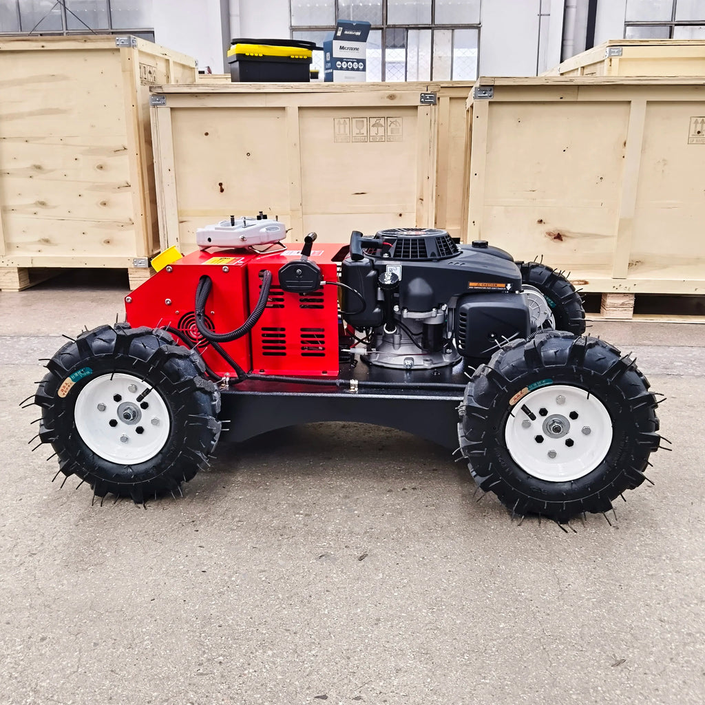 Mini Wheeled Lawn Mower Robot 8hp 500mm Cutting Width 200m Remote-Controlled Tondeuse a Gazon Loncin 196cc/224cc Zero-Turn Mower