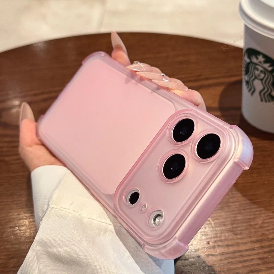 Cute Matte Clear Phone Case for iPhone 17 Air 16E 14 15 16 11 12 13 Pro Max Plus X XS MAX XR Shockproof Protector Cover