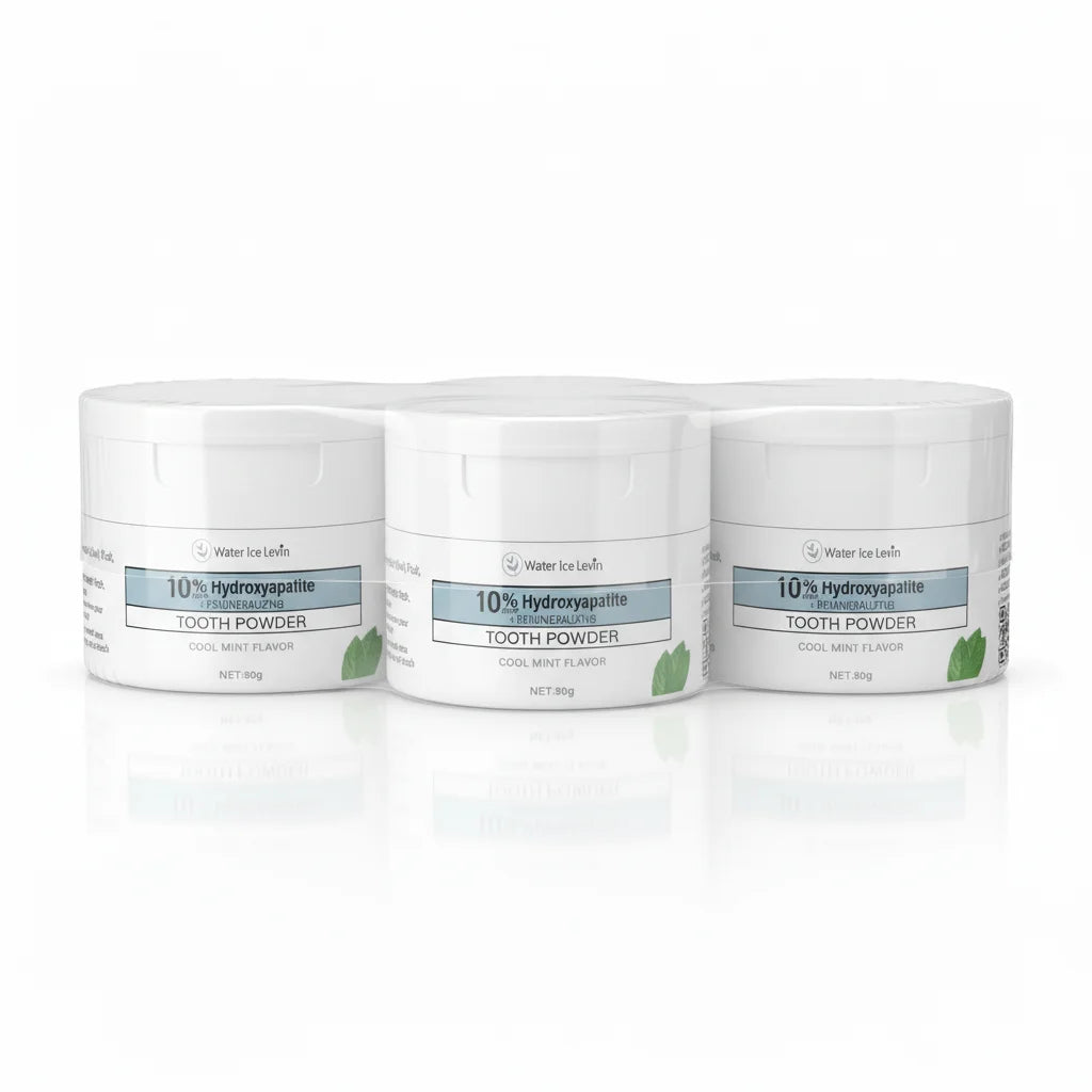 10% Hydroxyapatite Tooth Powder 80g: Cleans Teeth, Freshens Breath, Cool Mint Flavor, with Hyaluronic Acid & Natural Extracts