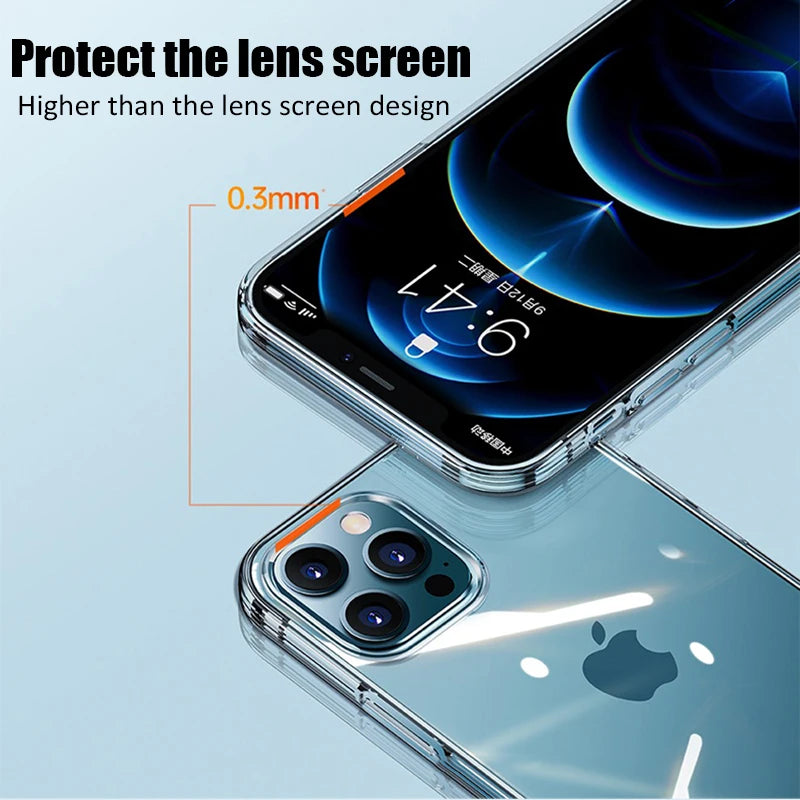 Ultra Thin Clear Phone Case For iPhone 11 12 13 14 15 16 Pro Max Plus 13 Mini X Xr Xs 16E Silicone Soft Transparent Back Cover