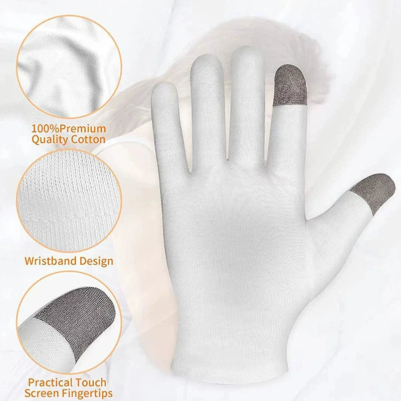 Soft Cotton Moisturizing Gloves For Dry Cracked Hands Bedtime Spa  Lotion Locking Exfoliating