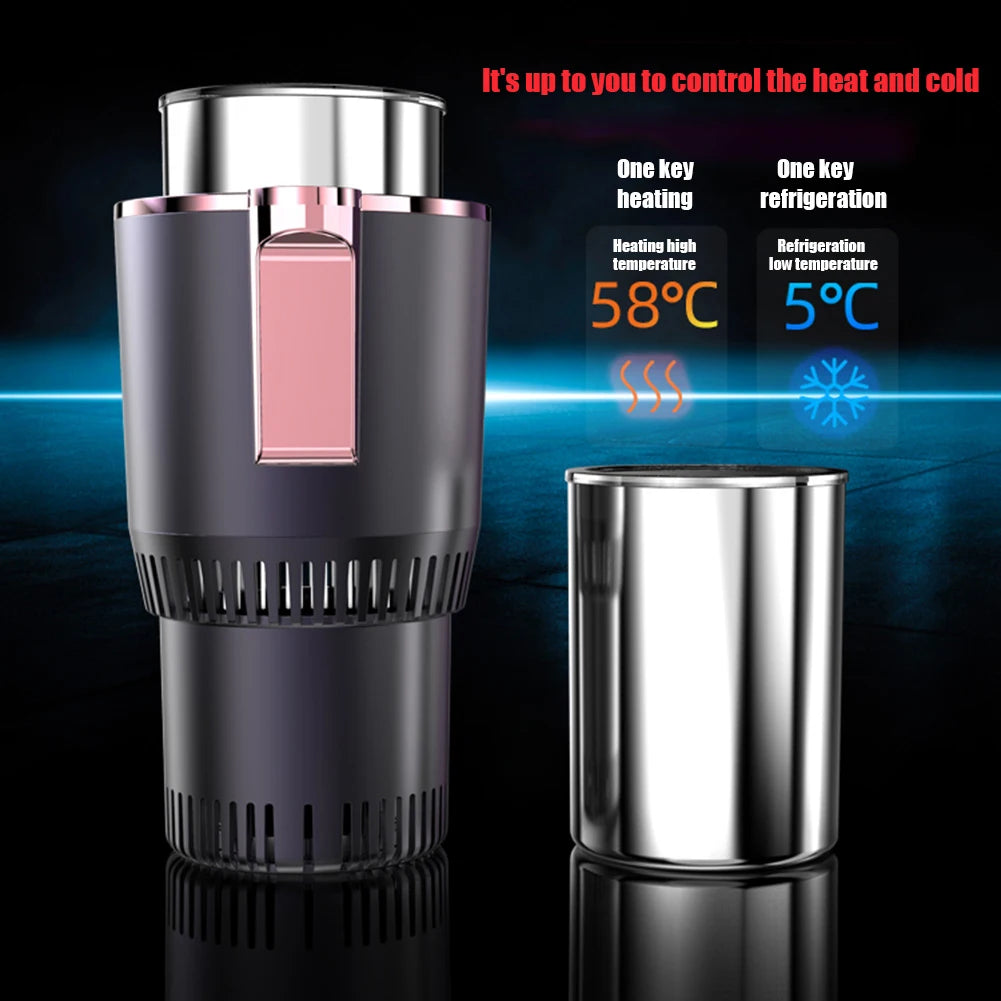 12V Smart Cooling & Heating Car Cup with Temp Display 2 In 1 Electric Coffee Milk Warmer Cooler Beverage Mug Holder