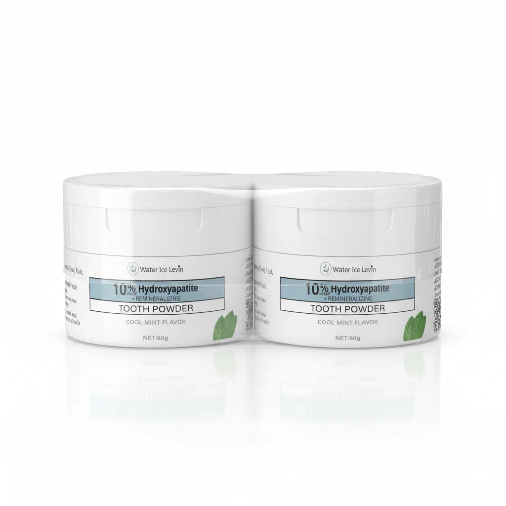 10% Hydroxyapatite Tooth Powder 80g: Cleans Teeth, Freshens Breath, Cool Mint Flavor, with Hyaluronic Acid & Natural Extracts