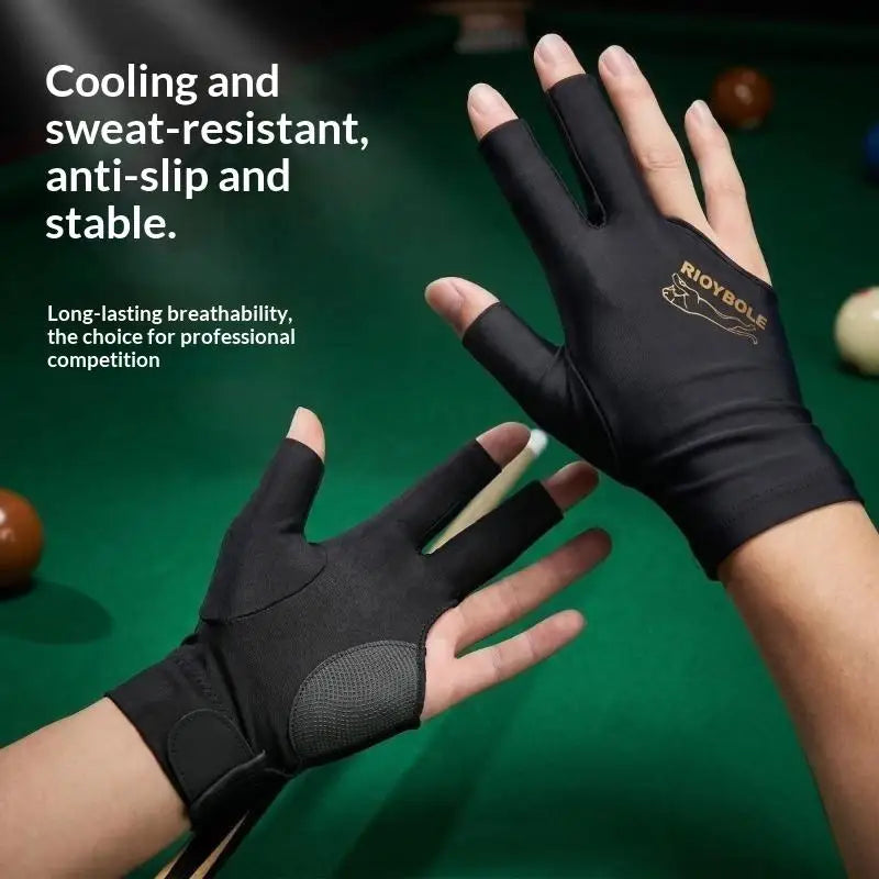 Soft Left Hand Billiard Glove Silicone Anti-Slip Elastic Breathable for Daily Snooker Training Exercise