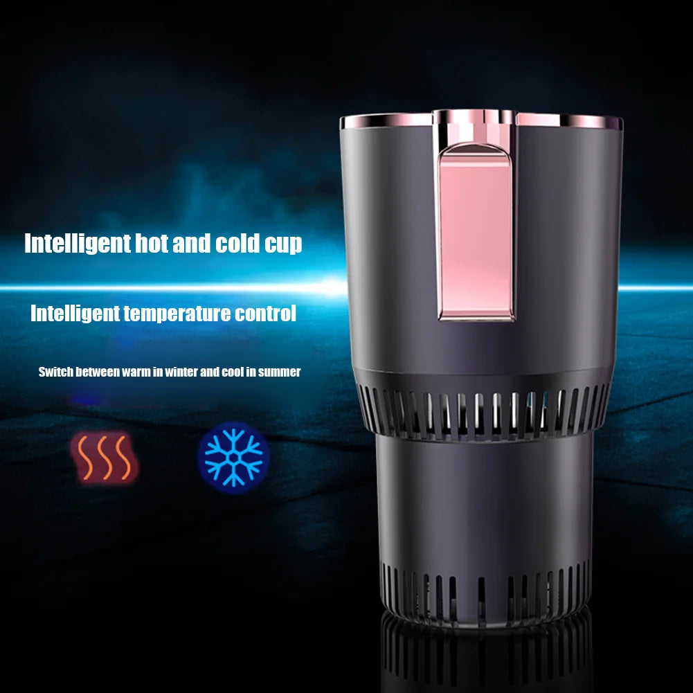 12V Smart Cooling & Heating Car Cup with Temp Display 2 In 1 Electric Coffee Milk Warmer Cooler Beverage Mug Holder
