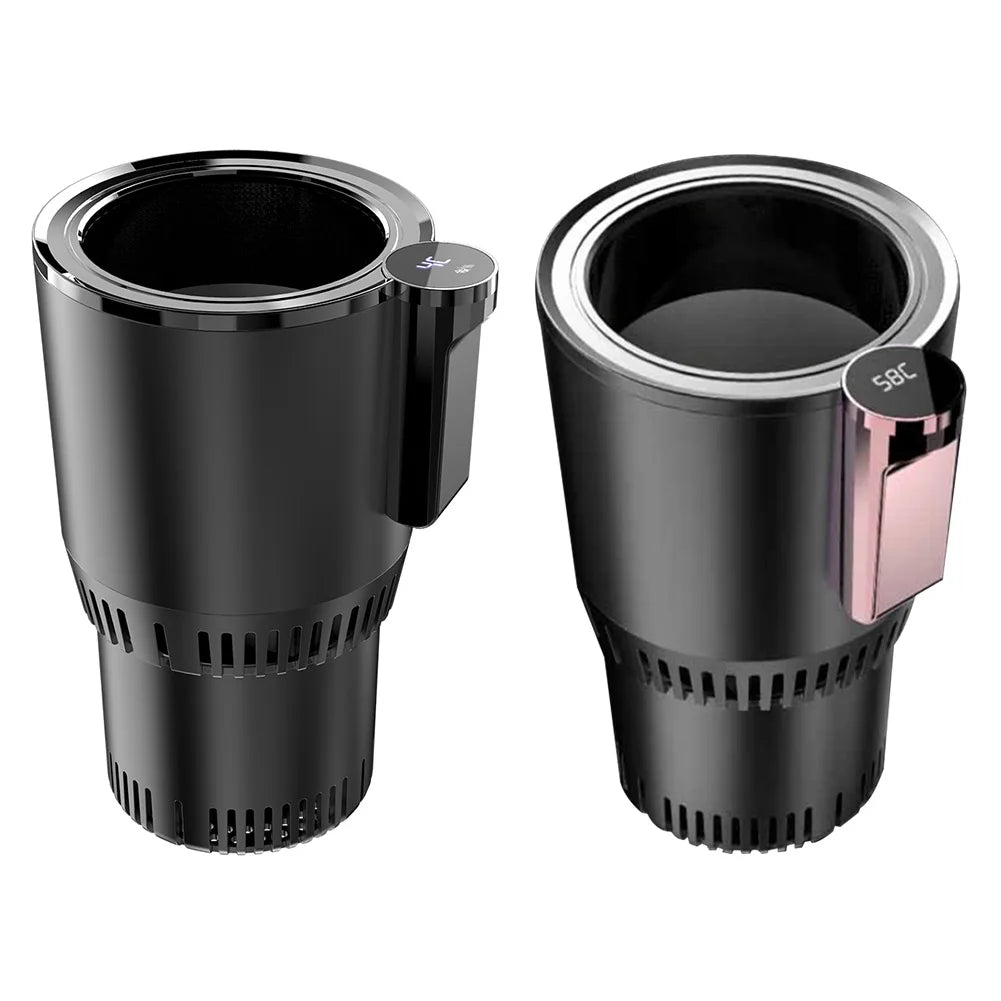 12V Smart Cooling & Heating Car Cup with Temp Display 2 In 1 Electric Coffee Milk Warmer Cooler Beverage Mug Holder