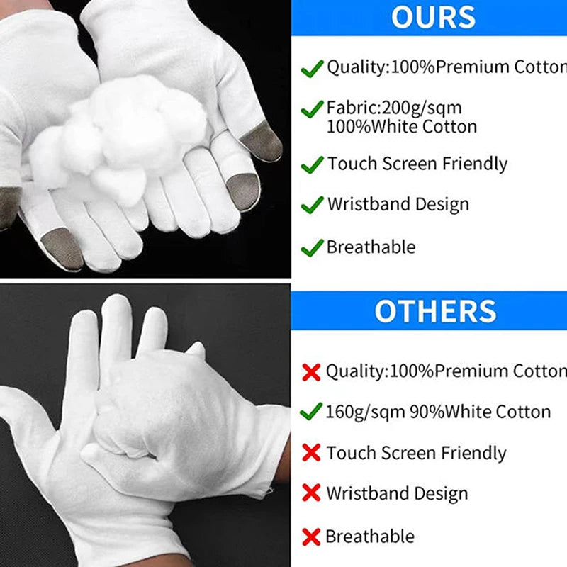 Soft Cotton Moisturizing Gloves For Dry Cracked Hands Bedtime Spa  Lotion Locking Exfoliating
