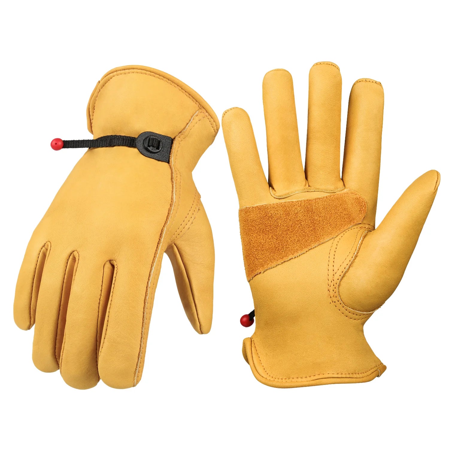 1 Pair Cow Leather Work Soft Glove Welding Security Protection Safety Workers Mechanic Driver Hunting Driving Farm Garden Glove