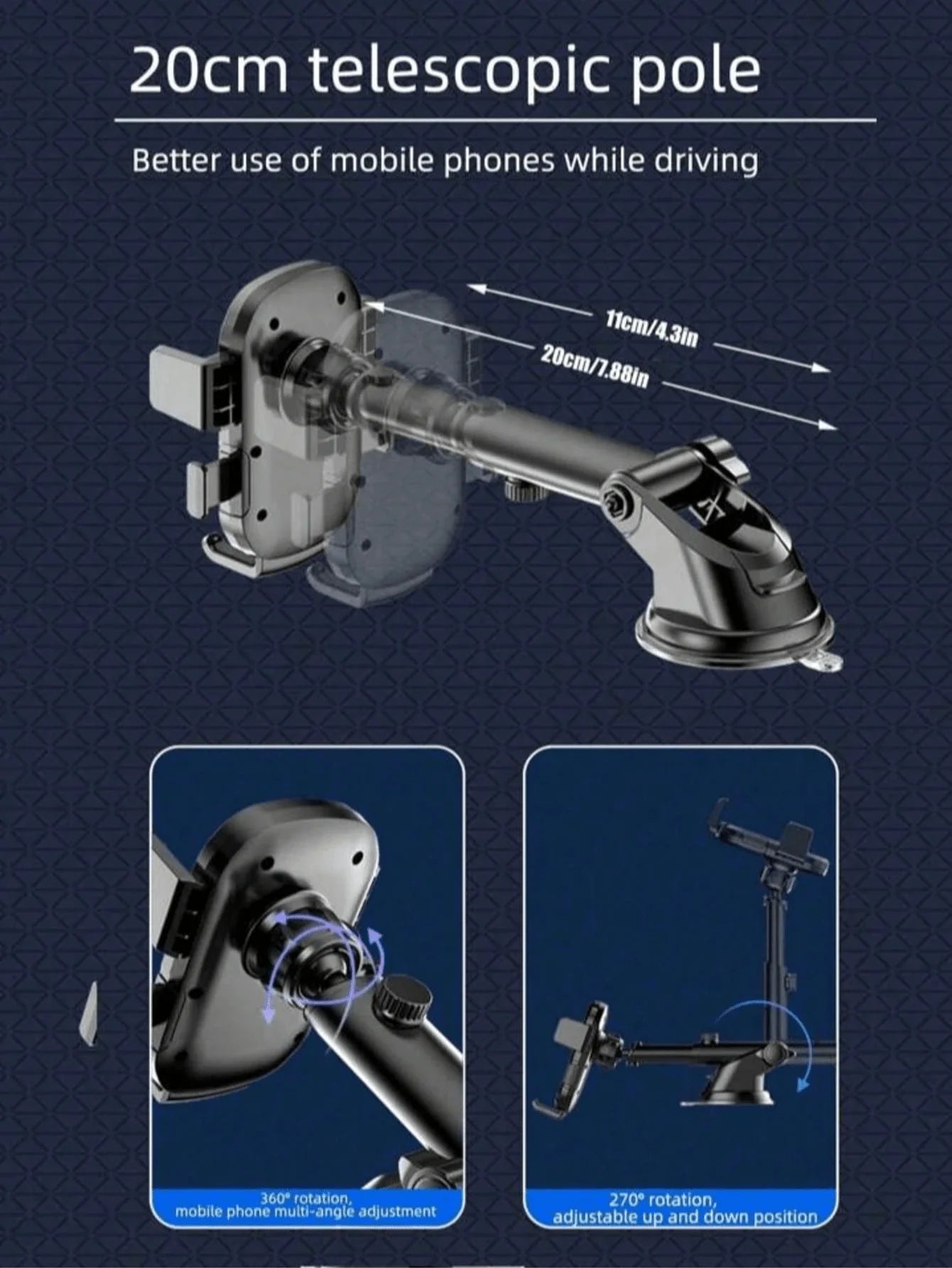 1pc Suction Cup Car Phone Holder Suction Cup Car Phone Holder An In-Car Holder Suitable for Smartphones and Tablets