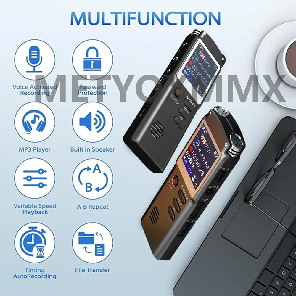 Voice Recorder - Voice Activated Recorder with Earphone & USB Charge Cable, Digital Voice Recorder with Playback for Lectures &