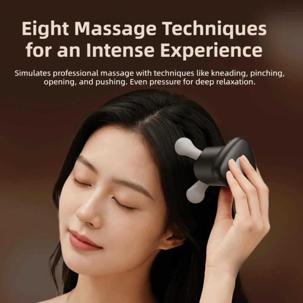 Mini Electric Scalp Massager Kneading 4 Adjustable Modes Body Massage Tool Vibrating Silent Portable USB Massage Device