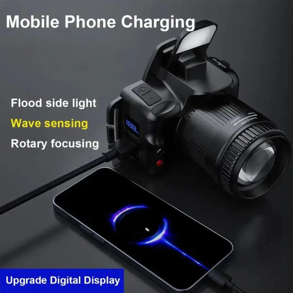 Telescopic Zoom Super Bright Headlight Black Waterproof LED Sensor Headlamp Digital Display Multifunctional