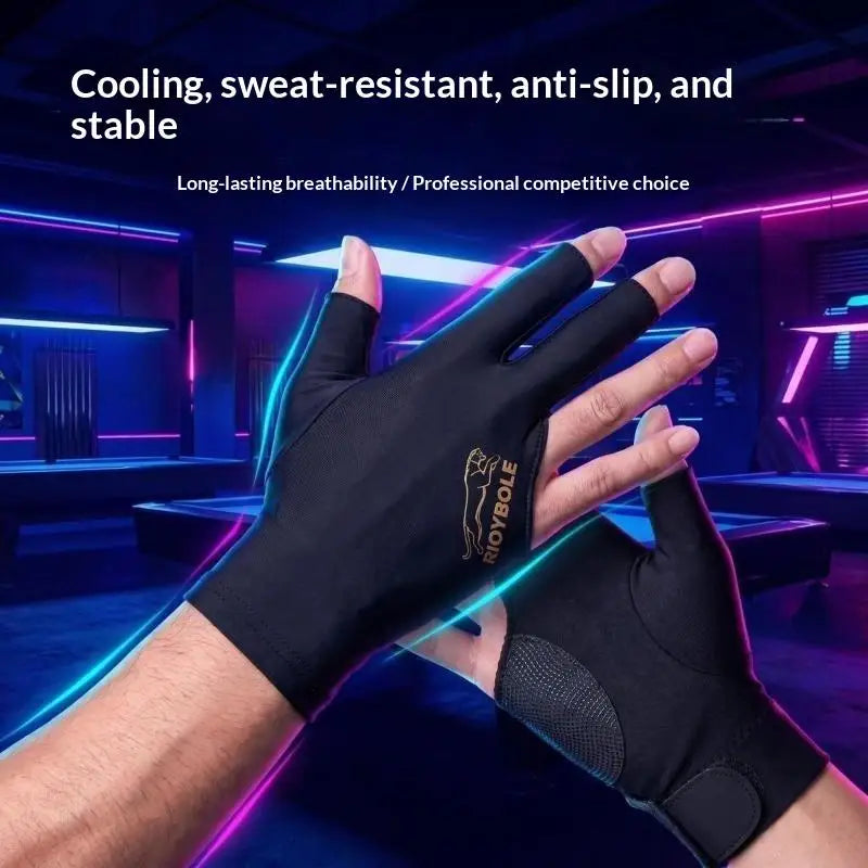 Soft Left Hand Billiard Glove Silicone Anti-Slip Elastic Breathable for Daily Snooker Training Exercise