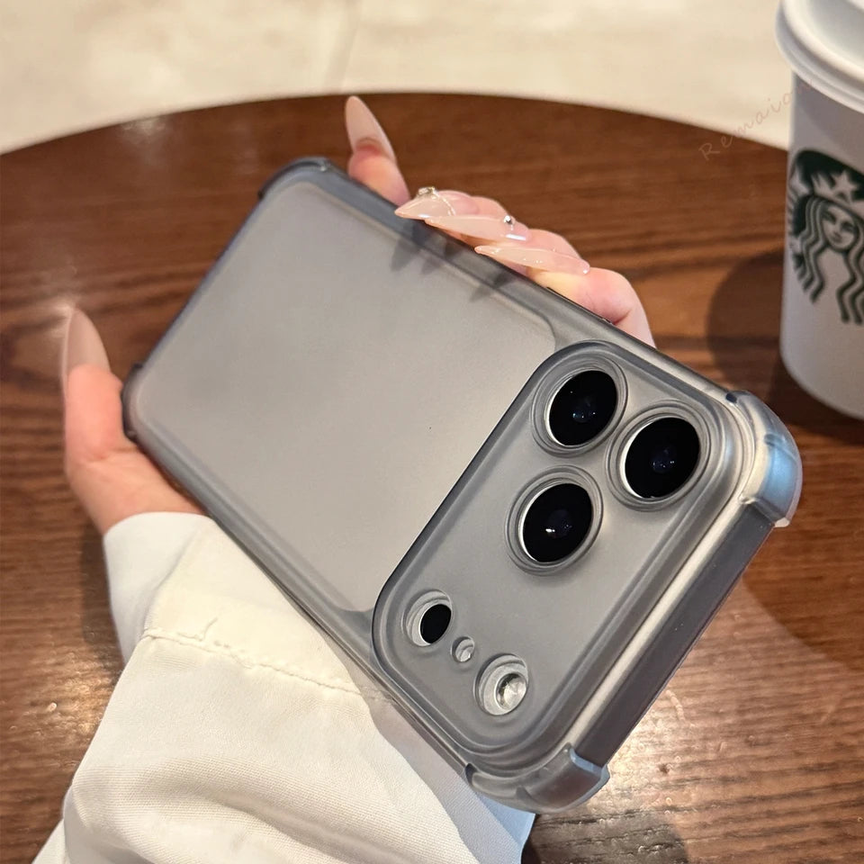 Cute Matte Clear Phone Case for iPhone 17 Air 16E 14 15 16 11 12 13 Pro Max Plus X XS MAX XR Shockproof Protector Cover