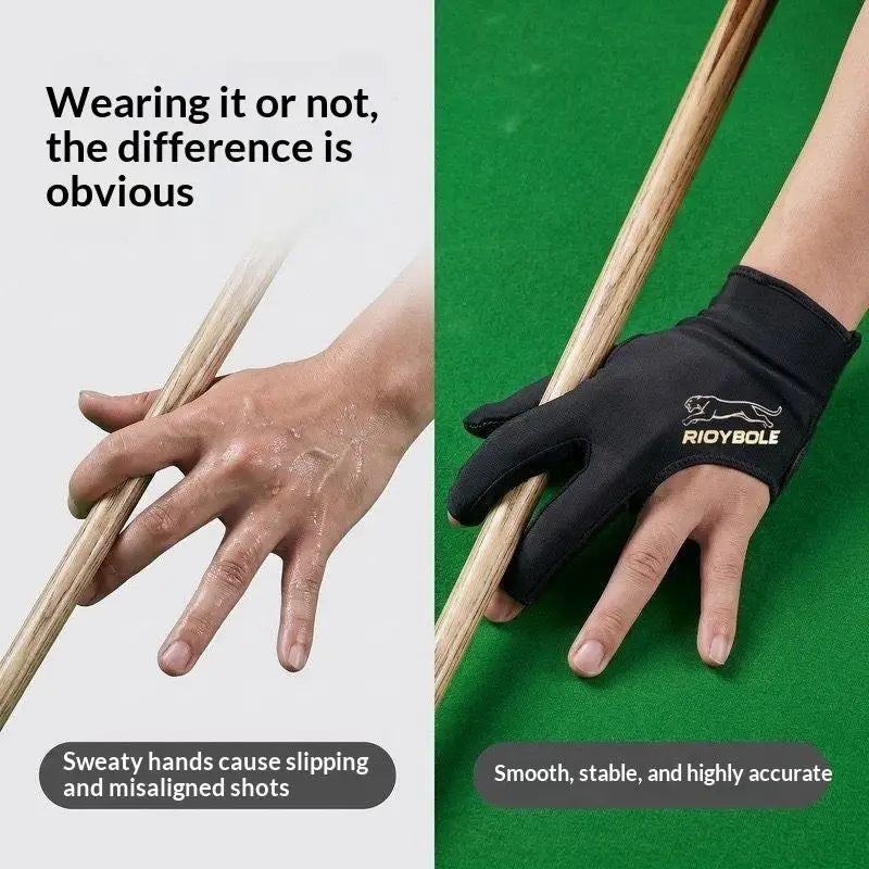 Soft Left Hand Billiard Glove Silicone Anti-Slip Elastic Breathable for Daily Snooker Training Exercise