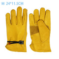 1 Pair Cow Leather Work Soft Glove Welding Security Protection Safety Workers Mechanic Driver Hunting Driving Farm Garden Glove