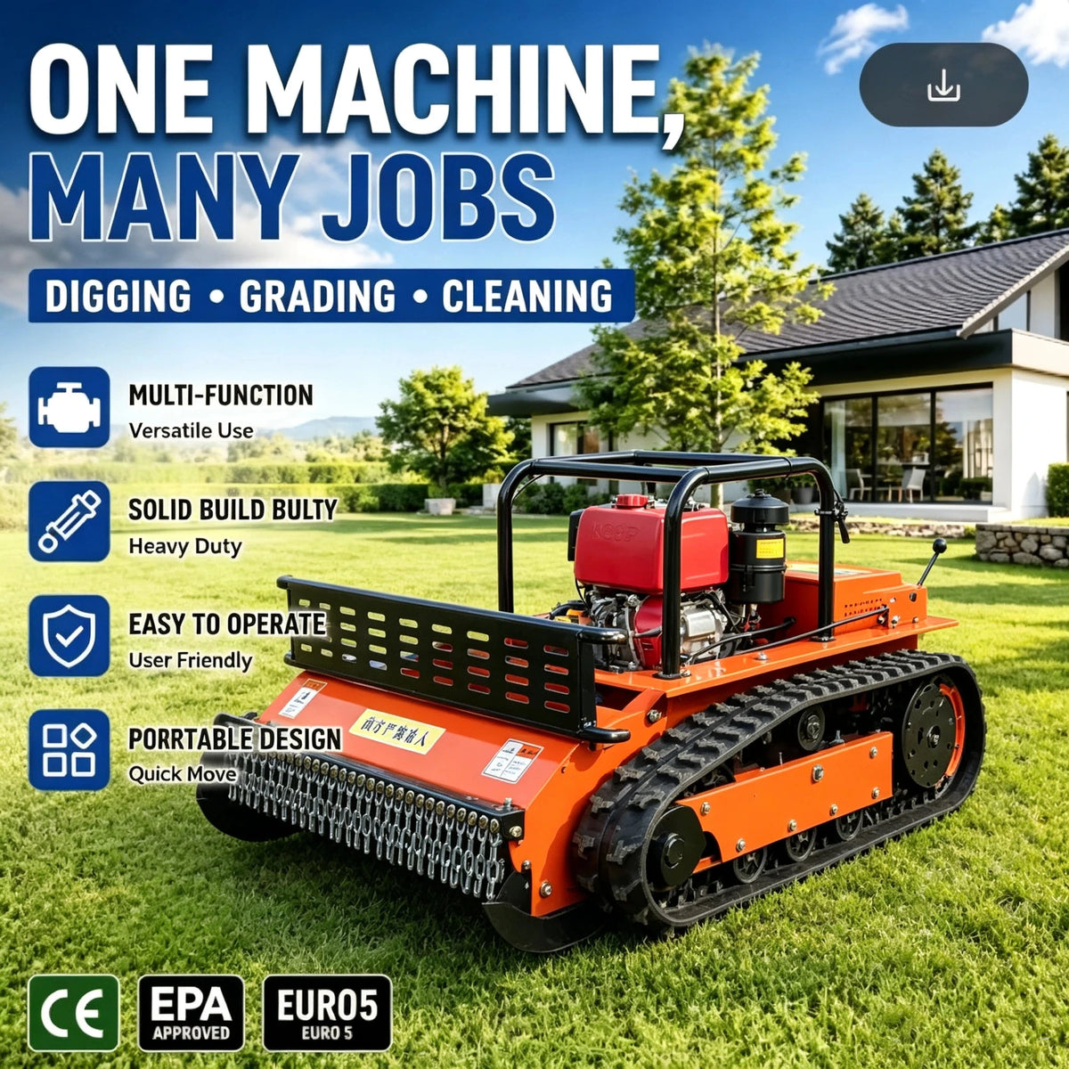 Rc Remote Control Lawn Mower Robot Grass Cutter For Yard Slope Orchard Farm Lawn Cutting Maintenance Customized
