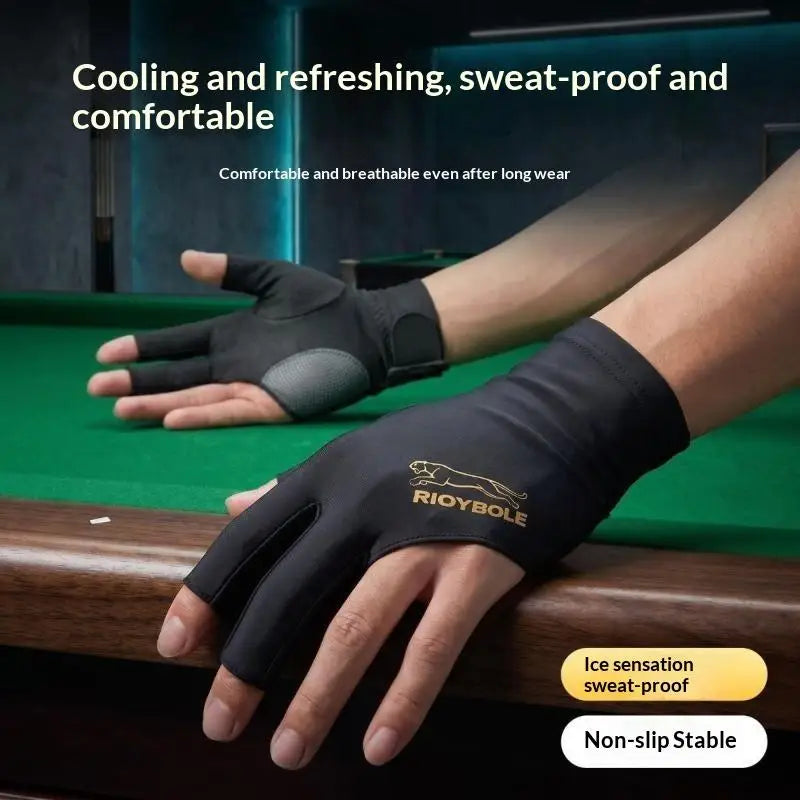 Soft Left Hand Billiard Glove Silicone Anti-Slip Elastic Breathable for Daily Snooker Training Exercise