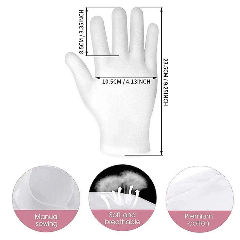 Soft Cotton Moisturizing Gloves For Dry Cracked Hands Bedtime Spa  Lotion Locking Exfoliating