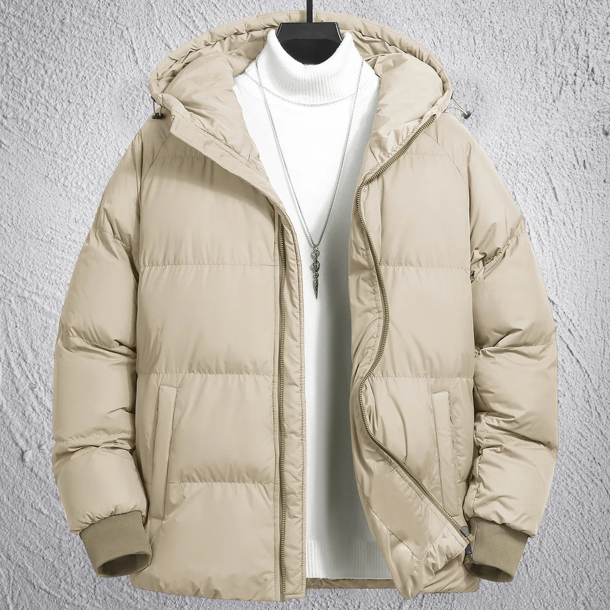 Men's Winter Coat Casual Sport Jacket Cotton Thickened Hooded Jacket Casual Sport Loose Solid Hooded Autumn Winter Warm Jackets