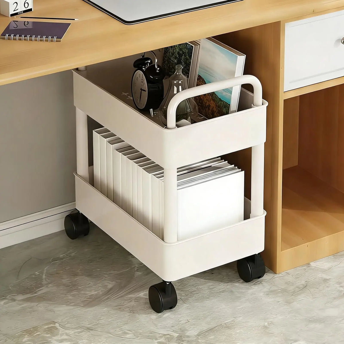 Storage Stand Kitchen Storage Rack 2 Tier With Wheels Space-saving Organizer For Home Athroom Pantry Laundry Dorm Workplace