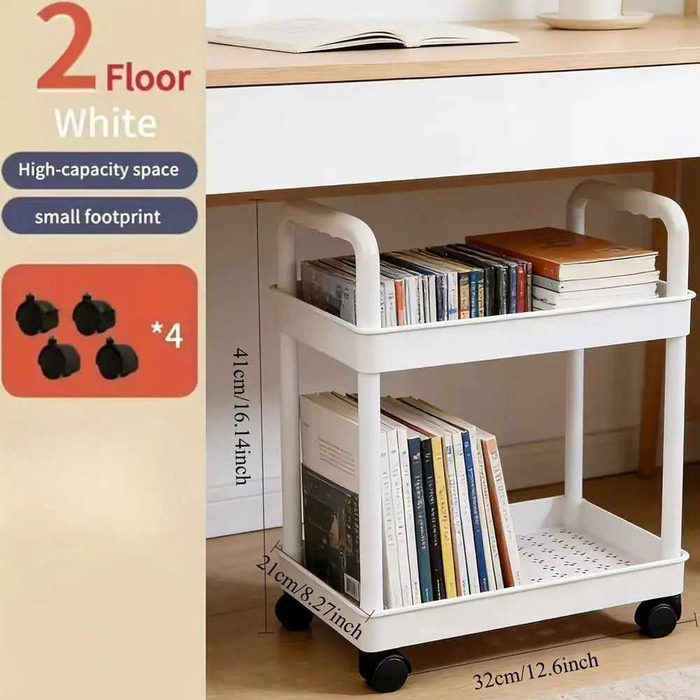 Storage Stand Kitchen Storage Rack 2 Tier With Wheels Space-saving Organizer For Home Athroom Pantry Laundry Dorm Workplace