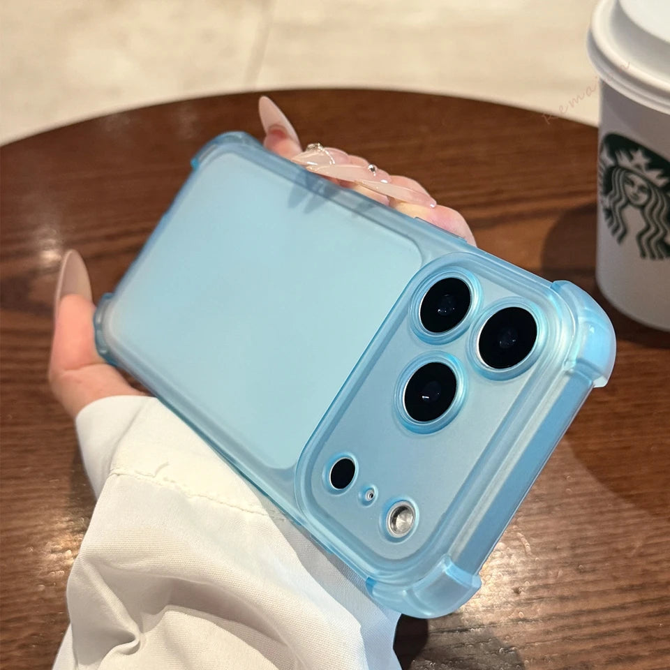 Cute Matte Clear Phone Case for iPhone 17 Air 16E 14 15 16 11 12 13 Pro Max Plus X XS MAX XR Shockproof Protector Cover